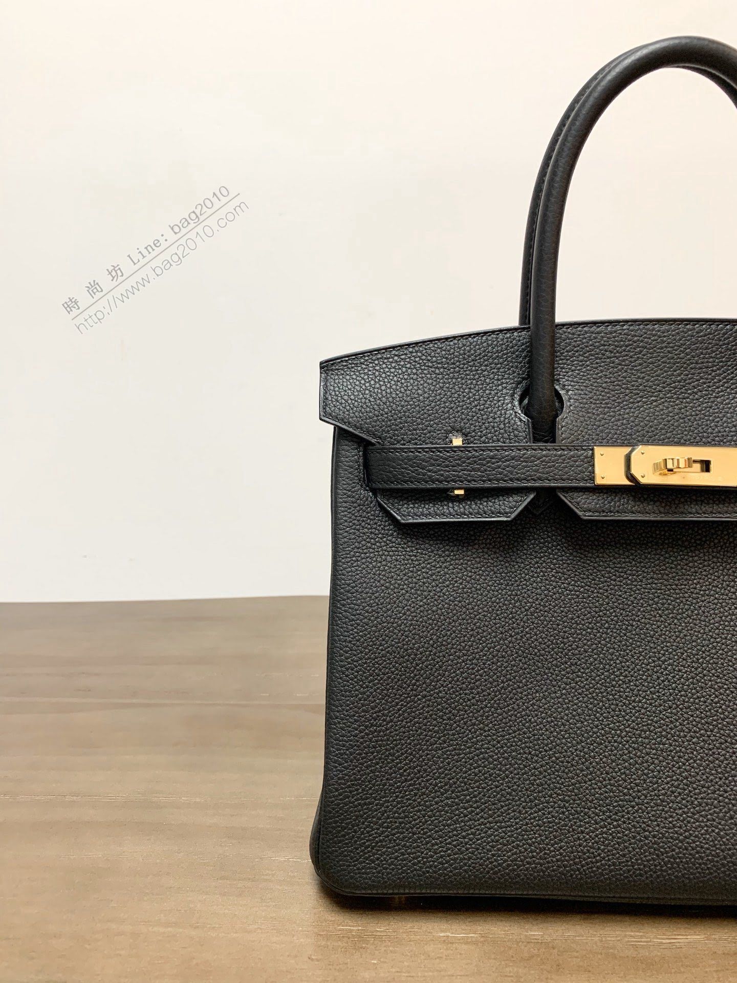 Hermesn鉑金女包 愛馬仕Birkin手提包 原廠Togo皮 黑色 全手工  am2214